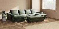 Large - U Shaped Double Chaise with Footstool