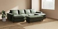 Large - U Shaped Double Chaise with Footstool
