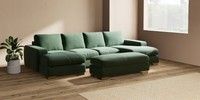 Large - U Shaped Double Chaise with Footstool