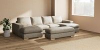 Large - U Shaped Double Chaise with Footstool