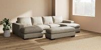 Large - U Shaped Double Chaise with Footstool