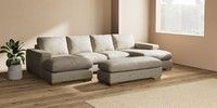 Large - U Shaped Double Chaise with Footstool