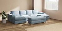 Large - U Shaped Double Chaise with Footstool