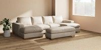 Large - U Shaped Double Chaise with Footstool