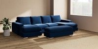 Large - U Shaped Double Chaise with Footstool