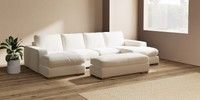 Large - U Shaped Double Chaise with Footstool