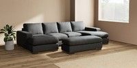 Large - U Shaped Double Chaise with Footstool