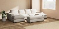 Large - U Shaped Double Chaise with Footstool