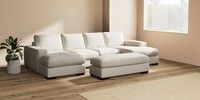 Large - U Shaped Double Chaise with Footstool