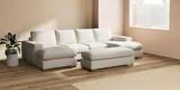Large - U Shaped Double Chaise with Footstool
