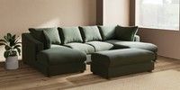 Large - U Shaped Double Chaise with Footstool