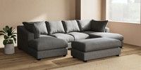 Large - U Shaped Double Chaise with Footstool