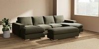 Large - U Shaped Double Chaise with Footstool