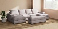 Large - U Shaped Double Chaise with Footstool