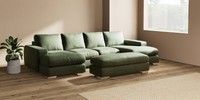 Large - U Shaped Double Chaise with Footstool