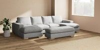 Large - U Shaped Double Chaise with Footstool