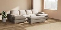 Large - U Shaped Double Chaise with Footstool