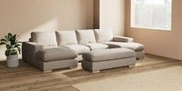 Large - U Shaped Double Chaise with Footstool