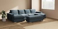 Large - U Shaped Double Chaise with Footstool