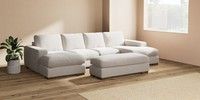 Large - U Shaped Double Chaise with Footstool
