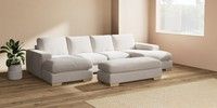 Large - U Shaped Double Chaise with Footstool