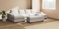 Large - U Shaped Double Chaise with Footstool
