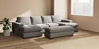 Large - U Shaped Double Chaise with Footstool
