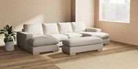 Large - U Shaped Double Chaise with Footstool