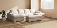 Large - U Shaped Double Chaise with Footstool