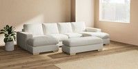 Large - U Shaped Double Chaise with Footstool