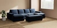 Large - U Shaped Double Chaise with Footstool