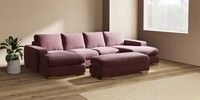 Large - U Shaped Double Chaise with Footstool