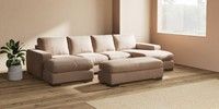 Large - U Shaped Double Chaise with Footstool