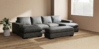 Large - U Shaped Double Chaise with Footstool