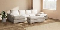 Large - U Shaped Double Chaise with Footstool