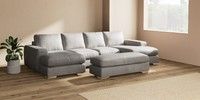 Large - U Shaped Double Chaise with Footstool