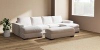 Large - U Shaped Double Chaise with Footstool