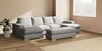 Large - U Shaped Double Chaise with Footstool