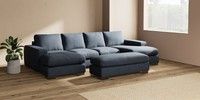 Large - U Shaped Double Chaise with Footstool