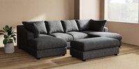 Large - U Shaped Double Chaise with Footstool