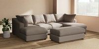 Large - U Shaped Double Chaise with Footstool