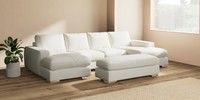 Large - U Shaped Double Chaise with Footstool