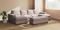 Large - U Shaped Double Chaise with Footstool