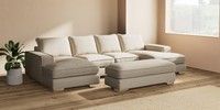 Large - U Shaped Double Chaise with Footstool