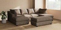 Large - U Shaped Double Chaise with Footstool