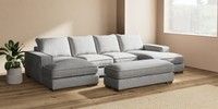 Large - U Shaped Double Chaise with Footstool