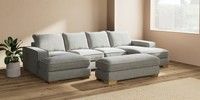 Large - U Shaped Double Chaise with Footstool