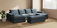 Large - U Shaped Double Chaise with Footstool