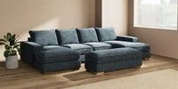 Large - U Shaped Double Chaise with Footstool