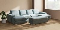 Large - U Shaped Double Chaise with Footstool